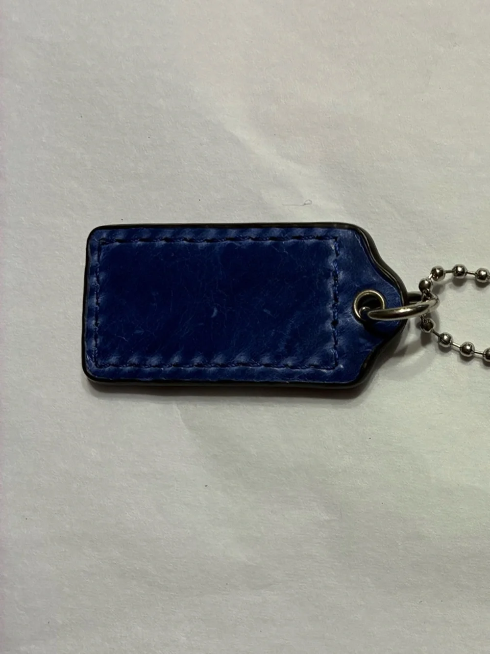 Coach EUC Hang Tag Blue & Silver Letters Leather - Picture 2 of 4